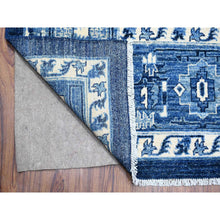 Load image into Gallery viewer, 9&#39;x12&#39;4&quot; Yale Blue, All Wool, Afghan Serapi Heriz With Central Medallion Design, Hand Knotted Densely Woven, Soft To The Touch Pile, Vegetable Dyes, Oriental RugSh88644 FWR531864