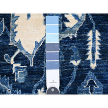 Load image into Gallery viewer, 9&#39;x12&#39;4&quot; Yale Blue, All Wool, Afghan Serapi Heriz With Central Medallion Design, Hand Knotted Densely Woven, Soft To The Touch Pile, Vegetable Dyes, Oriental RugSh88644 FWR531864