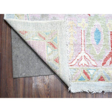 Load image into Gallery viewer, 9&#39;9&quot;x13&#39;9&quot; Medium Gray With Mauve Pink Borders, Natural Dyes, Wool Weft With Rural Elements, Hand Knotted, Wool Weft, Faded Angora Oushak Oriental Rug FWR532026