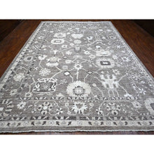 Load image into Gallery viewer, 10&#39;2&quot;x14&#39; Nevada Gray, Hand Knotted, Natural Dyes, Afghan Angora Oushak, Wool Weft, All Over Tribal Motifs, Oriental Rug FWR532032