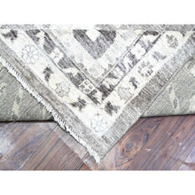 Load image into Gallery viewer, 10&#39;2&quot;x14&#39; Nevada Gray, Hand Knotted, Natural Dyes, Afghan Angora Oushak, Wool Weft, All Over Tribal Motifs, Oriental Rug FWR532032