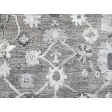 Load image into Gallery viewer, 10&#39;2&quot;x14&#39; Nevada Gray, Hand Knotted, Natural Dyes, Afghan Angora Oushak, Wool Weft, All Over Tribal Motifs, Oriental Rug FWR532032