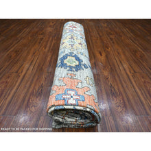 Load image into Gallery viewer, 10&#39;x12&#39;10&quot; Ice Gray, All Wool Pile, Vegetable Dyes, Angora Oushak, All Over Colorful Village Motifs, Hand Knotted, Oriental Rug FWR532062