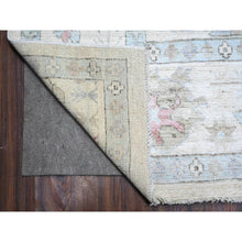 Load image into Gallery viewer, 9&#39;9&quot;x13&#39;10&quot; Goose Gray, Hand Knotted with Wool Weft, Afghan Angora Oushak, Natural Dyes, Village Motifs Design, Oriental Rug FWR532080