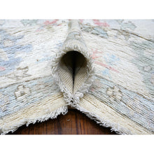 Load image into Gallery viewer, 9&#39;9&quot;x13&#39;10&quot; Goose Gray, Hand Knotted with Wool Weft, Afghan Angora Oushak, Natural Dyes, Village Motifs Design, Oriental Rug FWR532080