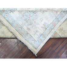 Load image into Gallery viewer, 9&#39;9&quot;x13&#39;10&quot; Goose Gray, Hand Knotted with Wool Weft, Afghan Angora Oushak, Natural Dyes, Village Motifs Design, Oriental Rug FWR532080