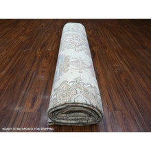 Load image into Gallery viewer, 9&#39;9&quot;x13&#39;10&quot; Goose Gray, Hand Knotted with Wool Weft, Afghan Angora Oushak, Natural Dyes, Village Motifs Design, Oriental Rug FWR532080