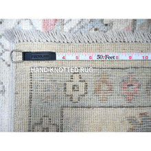 Load image into Gallery viewer, 9&#39;9&quot;x13&#39;10&quot; Goose Gray, Hand Knotted with Wool Weft, Afghan Angora Oushak, Natural Dyes, Village Motifs Design, Oriental Rug FWR532080