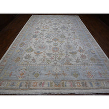 Load image into Gallery viewer, 9&#39;9&quot;x14&#39;2&quot; White Whisper, All Over Village Motifs Design, Wool Weft, Vegetable Dyes, Hand Knotted, Afghan Angora Oushak, Oriental Rug FWR532146