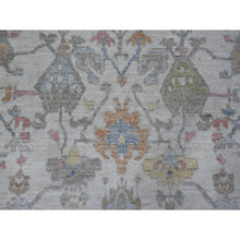 Load image into Gallery viewer, 9&#39;9&quot;x14&#39;2&quot; White Whisper, All Over Village Motifs Design, Wool Weft, Vegetable Dyes, Hand Knotted, Afghan Angora Oushak, Oriental Rug FWR532146