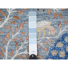 Load image into Gallery viewer, 6&#39;1&quot;x12&#39; Steel Blue, Afghan Peshawar, Hand Knotted Birds of Paradise Design, Natural Dyes, Extra Soft Wool, Wide Runner Oriental Rug FWR532290