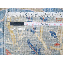 Load image into Gallery viewer, 6&#39;1&quot;x12&#39; Steel Blue, Afghan Peshawar, Hand Knotted Birds of Paradise Design, Natural Dyes, Extra Soft Wool, Wide Runner Oriental Rug FWR532290