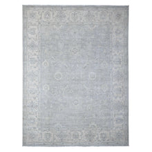 Load image into Gallery viewer, 8&#39;10&quot;x11&#39;9&quot; Storm Cloud Gray, Vegetable Dyes Soft and Vibrant Wool, White Wash Fine Peshawar, Hand Knotted Oriental Rug FWR532482