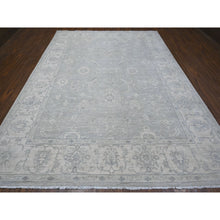 Load image into Gallery viewer, 8&#39;10&quot;x11&#39;9&quot; Storm Cloud Gray, Vegetable Dyes Soft and Vibrant Wool, White Wash Fine Peshawar, Hand Knotted Oriental Rug FWR532482