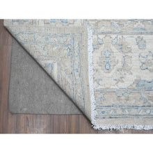 Load image into Gallery viewer, 9&#39;x11&#39;9&quot; Alpaca Gray, Hand Knotted Vegetable Dyes, All Wool, White Wash Peshawar With Faded Floral Pattern, Oriental Rug FWR532488