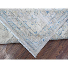 Load image into Gallery viewer, 9&#39;x11&#39;9&quot; Alpaca Gray, Hand Knotted Vegetable Dyes, All Wool, White Wash Peshawar With Faded Floral Pattern, Oriental Rug FWR532488