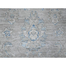 Load image into Gallery viewer, 9&#39;x11&#39;9&quot; Alpaca Gray, Hand Knotted Vegetable Dyes, All Wool, White Wash Peshawar With Faded Floral Pattern, Oriental Rug FWR532488