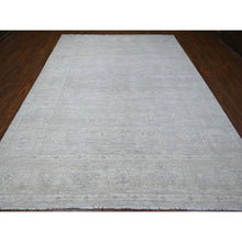 Load image into Gallery viewer, 8&#39;10&quot;x11&#39;6&quot; Stardew Gray, Washed Out Peshawar With All Over Design, Hand Knotted Natural Dyes, Shiny Wool, Oriental Rug FWR532494