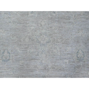 8'10"x11'6" Stardew Gray, Washed Out Peshawar With All Over Design, Hand Knotted Natural Dyes, Shiny Wool, Oriental Rug FWR532494