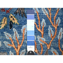 Load image into Gallery viewer, 3&#39;10&quot;x5&#39;10&quot; Flickr Blue, Hand Knotted, Vegetable Dyes, Afghan Peshawar with Birds of Paradise, Abrash, Pure Wool, Oriental Rug FWR532554