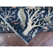 Load image into Gallery viewer, 10&#39;x13&#39;7&quot; Yankees Blue, Afghan Peshawar with Birds of Paradise Design, Abrash, Vegetable Dyes, Pure Wool, Hand Knotted, Oriental Rug FWR532602