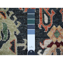 Load image into Gallery viewer, 12&#39;2&quot;x18&#39; Charcoal Black, Wool Weft, Vegetable Dyes With Colorful And Vibrant Tribal Medallions All Over, Hand Knotted, XL Afghan Angora Oushak, Oriental Rug FWR532644