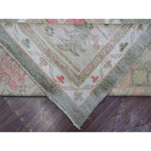 Load image into Gallery viewer, 12&#39;2&quot;x14&#39;5&quot; Silver Green, Oversized, Hand Knotted Angora Oushak, Natural Dyes, All Over Village Motifs, Oriental Rug FWR532650