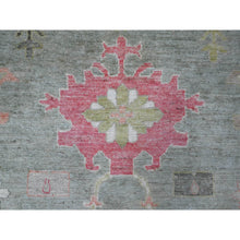 Load image into Gallery viewer, 12&#39;2&quot;x14&#39;5&quot; Silver Green, Oversized, Hand Knotted Angora Oushak, Natural Dyes, All Over Village Motifs, Oriental Rug FWR532650