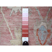 Load image into Gallery viewer, 6&#39;x8&#39;10&quot; Candy Pink, Afghan Angora Oushak, Tribal Flower And Leaf Design, Natural Dyes, Hand Knotted, Wool Weft, Oriental Rug FWR532830