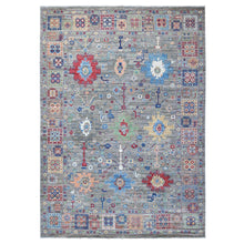 Load image into Gallery viewer, 10&#39;x14&#39; Old Silver Gray, Natural And Soft Wool, Mahal Large Elements All Over Design, Vegetable Dyes, Hand Knotted, Aryana Collection Oriental Rug FWR532878