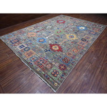 Load image into Gallery viewer, 10&#39;x14&#39; Old Silver Gray, Natural And Soft Wool, Mahal Large Elements All Over Design, Vegetable Dyes, Hand Knotted, Aryana Collection Oriental Rug FWR532878