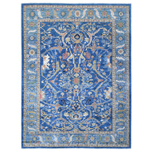 Load image into Gallery viewer, 10&#39;3&quot;x13&#39;5&quot; Bayern Blue, Soft And Pure Wool With Sickle Leaf All Over Design, Hand Knotted, Vegetable Dyes, Denser Weave, Heriz, Oriental Rug FWR532884