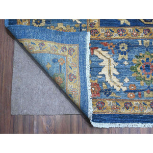 10'3"x13'5" Bayern Blue, Soft And Pure Wool With Sickle Leaf All Over Design, Hand Knotted, Vegetable Dyes, Denser Weave, Heriz, Oriental Rug FWR532884