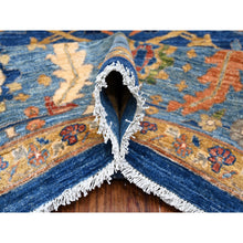 Load image into Gallery viewer, 10&#39;3&quot;x13&#39;5&quot; Bayern Blue, Soft And Pure Wool With Sickle Leaf All Over Design, Hand Knotted, Vegetable Dyes, Denser Weave, Heriz, Oriental Rug FWR532884