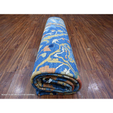 Load image into Gallery viewer, 10&#39;3&quot;x13&#39;5&quot; Bayern Blue, Soft And Pure Wool With Sickle Leaf All Over Design, Hand Knotted, Vegetable Dyes, Denser Weave, Heriz, Oriental Rug FWR532884