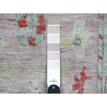 Load image into Gallery viewer, 2&#39;10&quot;x11&#39;6&quot; Dust Storm Pink, Soft Wool Foundation, Natural Dyes, Hand Knotted, Village Elements All Over Design, Angora Oushak, Runner Oriental Rug FWR532926