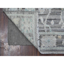 Load image into Gallery viewer, 2&#39;9&quot;x8&#39; Dark Silver Gray, Hand Knotted With Natural Dyes, Rural Medallions All Over Design, Wool Weft, Afghan Angora Oushak, Runner Oriental Rug FWR532938