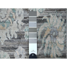 Load image into Gallery viewer, 2&#39;9&quot;x8&#39; Dark Silver Gray, Hand Knotted With Natural Dyes, Rural Medallions All Over Design, Wool Weft, Afghan Angora Oushak, Runner Oriental Rug FWR532938