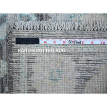 Load image into Gallery viewer, 2&#39;9&quot;x8&#39; Dark Silver Gray, Hand Knotted With Natural Dyes, Rural Medallions All Over Design, Wool Weft, Afghan Angora Oushak, Runner Oriental Rug FWR532938