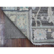 Load image into Gallery viewer, 2&#39;8&quot;x7&#39;9&quot; Scorpion Gray, Hand Knotted With Extra Soft Wool Foundation, Tribal Medallions All Over Design, Natural Dyes, Afghan Angora Oushak, Runner Oriental Rug FWR532992