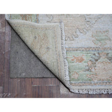 Load image into Gallery viewer, 2&#39;8&quot;x15&#39;4&quot; Silver Gray, Vegetable Dyes With Village Flower Design, Hand Knotted, Wool Weft, Afghan Angora Oushak, XL Runner Oriental Rug FWR533004