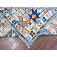 Load image into Gallery viewer, 9&#39;1&quot;x11&#39;4&quot; Tufts Blue, Vegetable Dyes, Anatolian Village Inspired With Central Large Tribal Geometric Medallion, Extra Soft Wool, Hand Knotted, Oriental Rug FWR533046