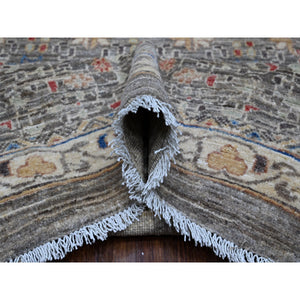 12'3"x15'5" Laid Back Gray, Vegetable Dyes, Organic Wool, Mamluk Design Pre Historic 14th Century Influence, Hand Knotted, Oversized Oriental Rug FWR533220