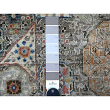 Load image into Gallery viewer, 10&#39;x10&#39; Concrete Gray, Vegetable Dyes, Hand Knotted, 100% Wool, Fine Peshawar Round With Mamluk Geometric Design, Oriental Rug FWR533232