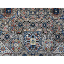 Load image into Gallery viewer, 10&#39;x10&#39; Concrete Gray, Vegetable Dyes, Hand Knotted, 100% Wool, Fine Peshawar Round With Mamluk Geometric Design, Oriental Rug FWR533232