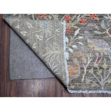 Load image into Gallery viewer, 10&#39;2&quot;x13&#39;10&quot; Boothbay Gray, Afghan Peshawar With Birds of Paradise Design, Hand Knotted Abrash, Natural Dyes, Shiny Wool, Oriental Rug FWR533274