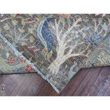 Load image into Gallery viewer, 10&#39;2&quot;x13&#39;10&quot; Boothbay Gray, Afghan Peshawar With Birds of Paradise Design, Hand Knotted Abrash, Natural Dyes, Shiny Wool, Oriental Rug FWR533274