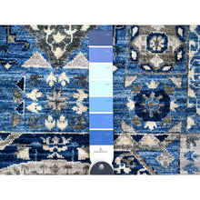 Load image into Gallery viewer, 2&#39;7&quot;x11&#39;9&quot; Blueberry Blue, Aryana Collection, Hand Knotted Mamluk Design With Large Geometric Medallions, Soft and Velvety Wool Vegetable Dyes, Runner Oriental Rug FWR533352