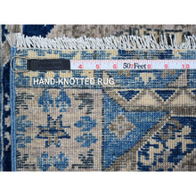 Load image into Gallery viewer, 2&#39;7&quot;x11&#39;9&quot; Blueberry Blue, Aryana Collection, Hand Knotted Mamluk Design With Large Geometric Medallions, Soft and Velvety Wool Vegetable Dyes, Runner Oriental Rug FWR533352