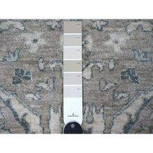 Load image into Gallery viewer, 2&#39;9&quot;x9&#39;7&quot; Marble Gray, Peshawar with Bijar Garus Design, Vegetable Dyes, Extra Soft Wool Hand Knotted Densely Woven Runner Oriental Rug FWR533370